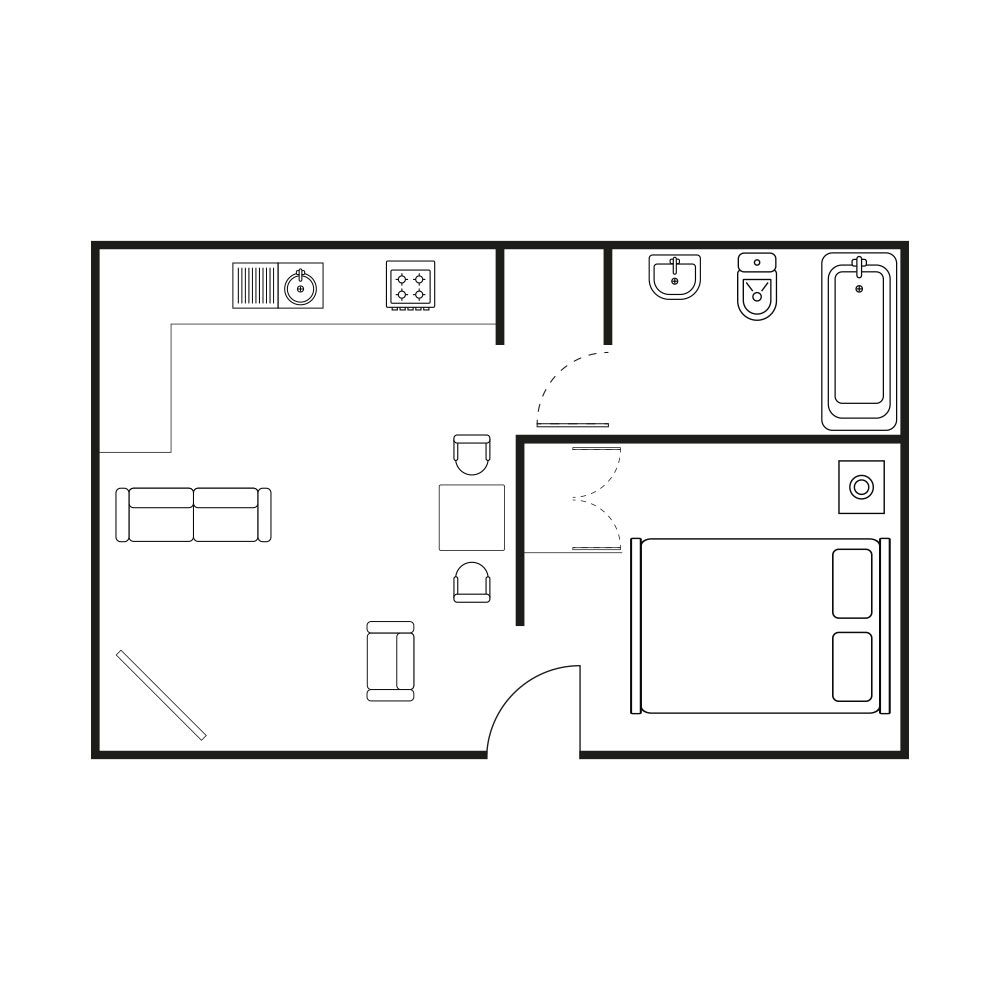 One Bed Floorplan 